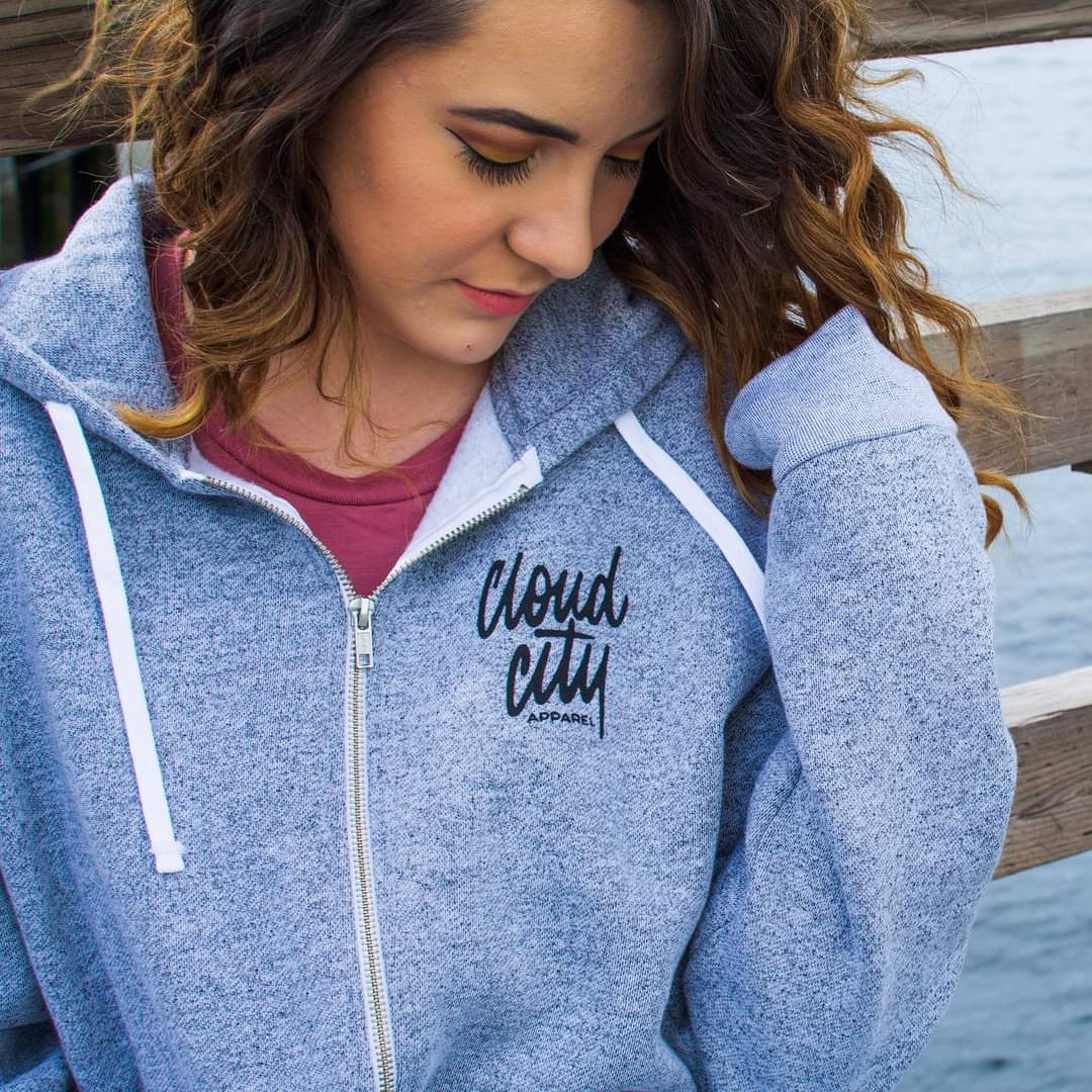 SCRIPT ZIP HOODIE